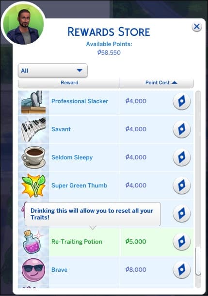 los sims 4 poción de retratamiento