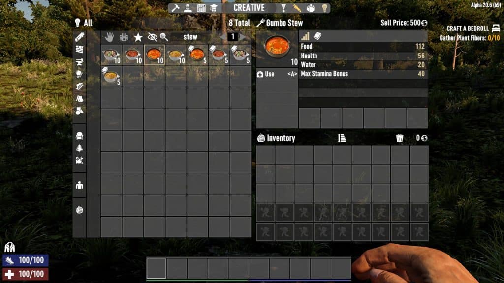 showing the best stew items in 7 days to die