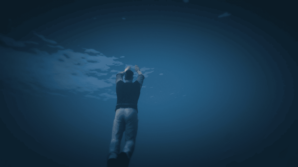 GTA 5 character resurfacing after diving underwater 