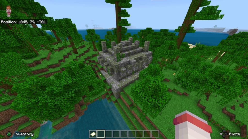 A jungle temple structure in Minecraft