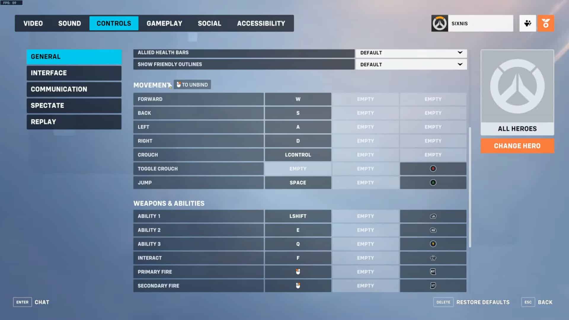 Overwatch 2 Best Controller Settings keyboard mapping